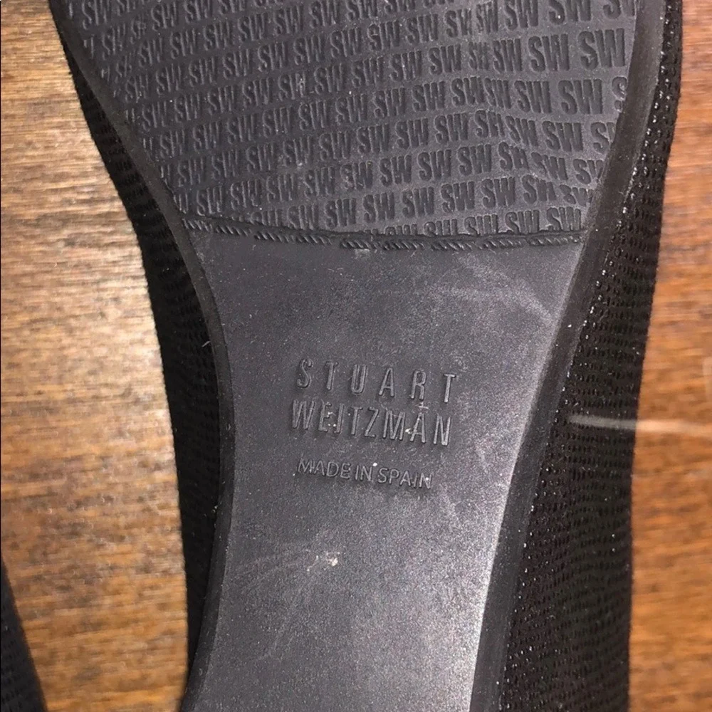 Stuart Weitzman Black Shimmer Wedge Pumps‎ Round Toe Made in Spain - Picture 4 of 5